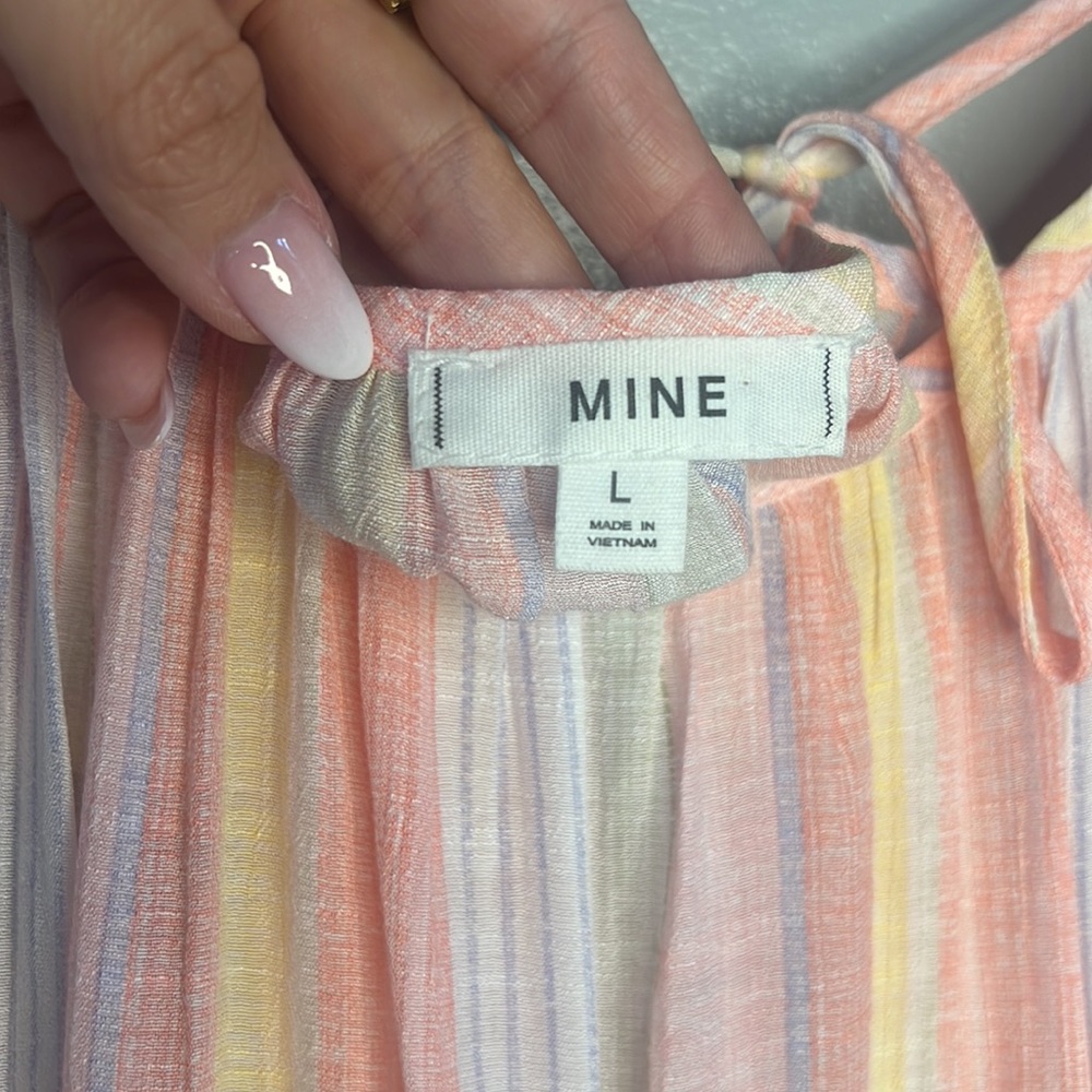 Nwot Multi Colored Stripe Top With Flutter Sleeves - image 5